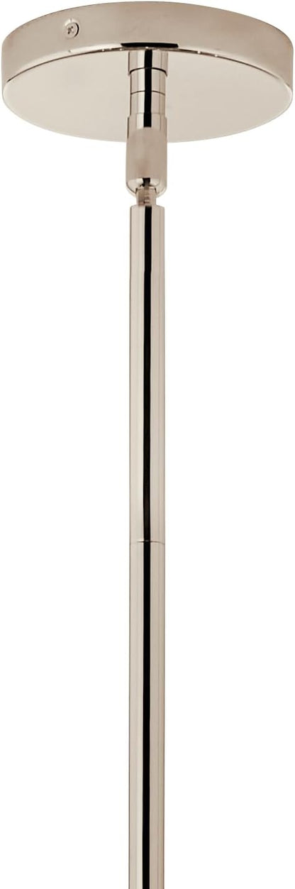 KICHLER Silvarious 12-Light Linear Convertible Chandelier, Soft Modern Light with Clear Crackled Glass in Polished Nickel, for Dining Room or Living Room (17.75" x 26.75" x 48"), 52703PN
