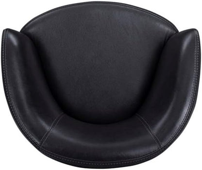 Pemberly Row Vintage Onyx Italian Leather Swivel Club Chair 2 Pack