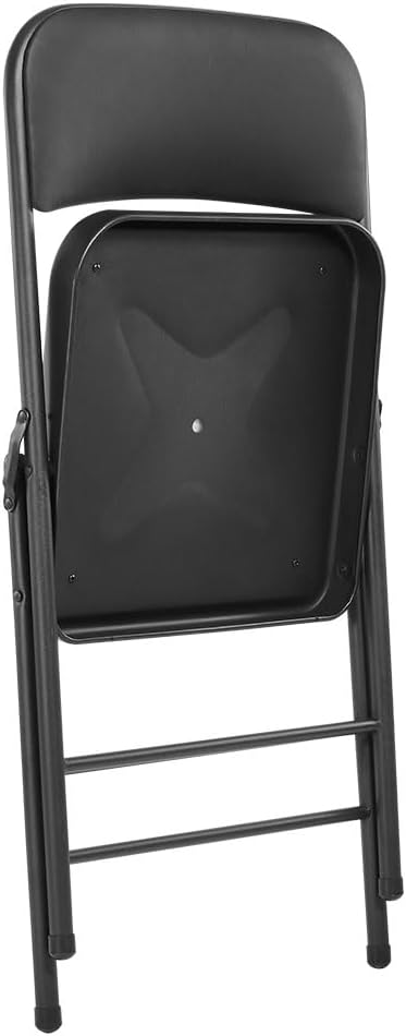 Amazing for less Pack of 4 (Fabric/Vinyl) Steel Frame Metal Foam Padded Folding Chairs (Black, Gray, White)