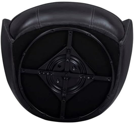 Pemberly Row Vintage Onyx Genuine Italian Leather Swivel Club Chair