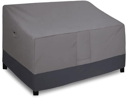 Easy-Going Heavy Duty 2 Seater Outdoor Loveseat Cover, Waterproof Windproof Patio Furniture Sofa Cover with Air Vent (76Wx32.5Dx33H inch, Gray/Dark Gray)