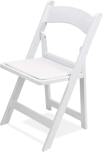 EventStable Titan PRO Resin Folding Chair - White Indoor Outdoor Lightweight Padded Folding Chair for Weddings Parties Events - 100 Pack