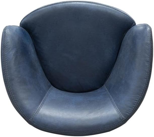 Pemberly Row Vintage Navy All Italian Leather Swivel Club Chair