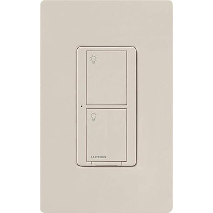 Lutron Caseta Original Smart Light Switch (Lutron Smart Hub Required), for Home, LED Lights, and Fans, 6 Amp, Single-Pole/3-Way, Neutral Required, PD-6ANS-LA, Almond, 3 Pack