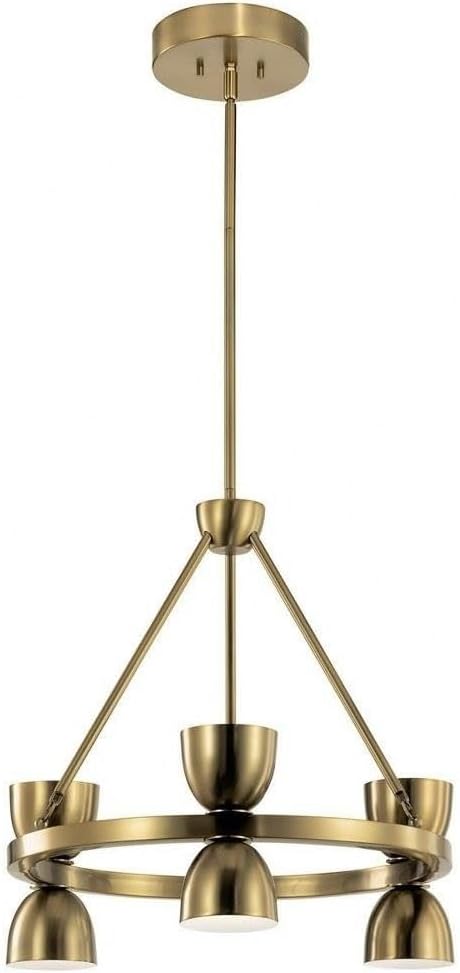 Kichler Baland 22 Inch 6 Light Chandelier in Brushed Natural Brass