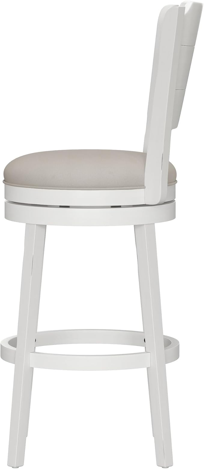 Hillsdale Clarion Wood Swivel Bar Height Stool, Sea White