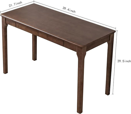 Solid Wood Desk with Drawers, Small Computer Desk for Small Spaces, Gaming Study Home Office Desks for Work, Student PC Desk for Bedroom, Escritorios para Cuartos