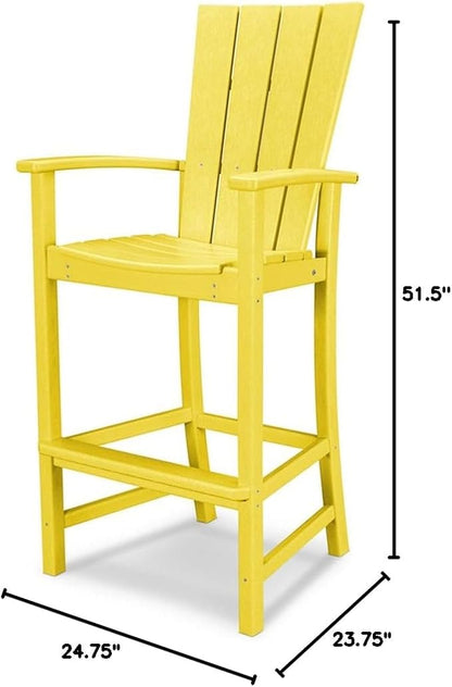 POLYWOOD® Quattro Adirondack Bar Chair in Lemon