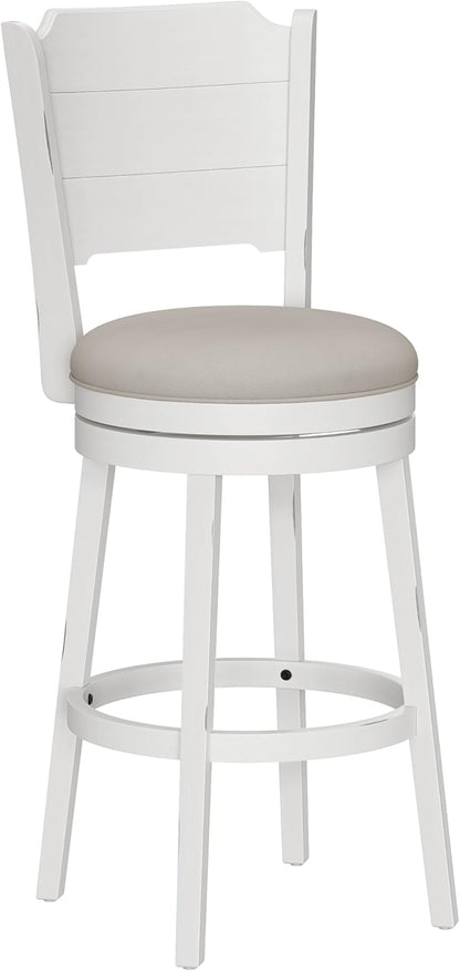 Hillsdale Clarion Wood Swivel Bar Height Stool, Sea White