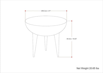 SIMPLIHOME Otto Cast Aluminum Side Table in Graphite, 21-inch Round, Rust-Resistant Metal Accent Table for Living Room, Bedroom, Fully Assembled