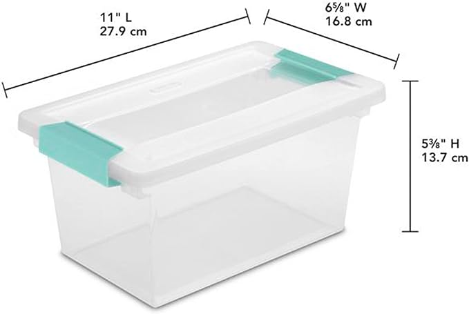 Sterilite Medium Clip Latch Lid Storage Container Tote, 12 Pack, and Small Clip Latch Lid Storage Container Tote, 12 Pack for Home Organization