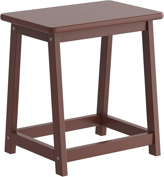 Wood end Table, Small Bench Seat, Wood Bathroom Vanity Bench, Plant Stand, Shoe Changing Handmade Stool for Kids or Adults(Coffee, Large)