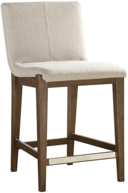 Uttermost Klemens 26" Neutral Linen Fabric Counter Stool