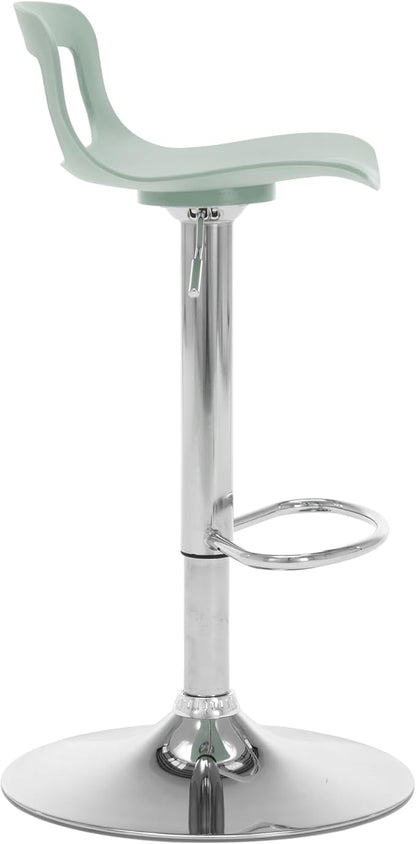 NOBPEINT Contemporary Chrome Air Lift Adjustable Swivel Bar Stool (2 Pieces, ‌Mint Green)