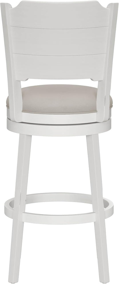 Hillsdale Clarion Wood Swivel Bar Height Stool, Sea White