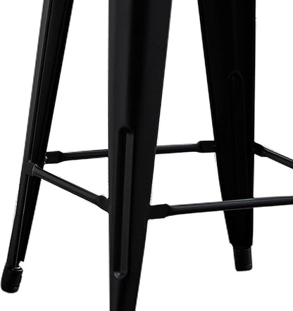 AC Pacific 24” Metal Backless Barstool Set of 2 – Country Rustic Style, Lightweight & Sturdy Build, Easy Assembly – Matte Black Finish