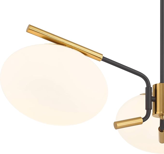 Possini Euro Design Possini Euro Gwynn 26 1/2" Black and Gold 3-Light Modern Chandelier