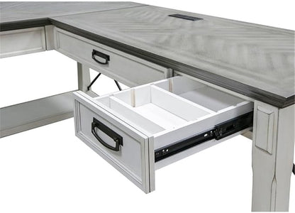 Martin Furniture Open L-Desk, White