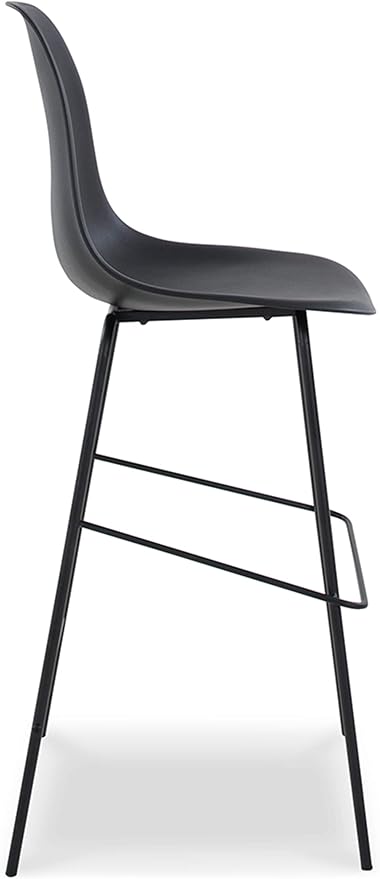 Signature Design by Ashley Forestead Modern Bar Height Bucket Barstool, 2 Count, Black