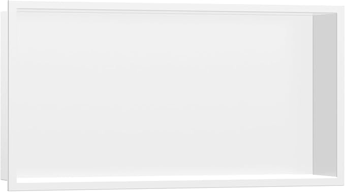 hansgrohe XtraStoris Original Recessed Wall Niche with Integrated Frame 12"x 24"x 4" in Matte White, 56064700