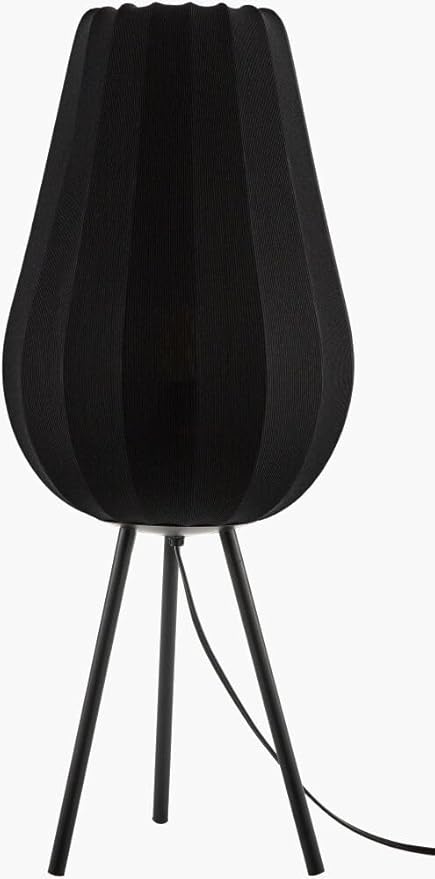 Livabliss Table Lamps, 31" Cayo Modern Bedside Nightstand Table Lamp for Bedroom Living Room Office, Black Body with Black Black Shade (31" H x 13" W x 13" D)
