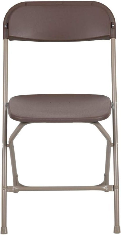 Flash Furniture Hercules™ Series Plastic Folding Chair - Brown - 2 Pack 650LB Weight Capacity Comfortable Event Chair-Lightweight Folding Chair