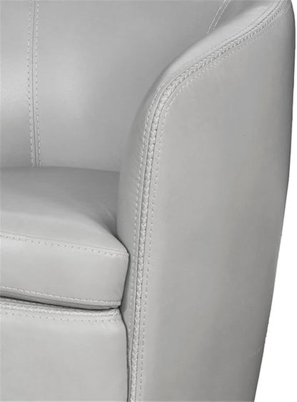 Pemberly Set of 2 Steamboat Ice All Italian Leather Swivel Club Chair