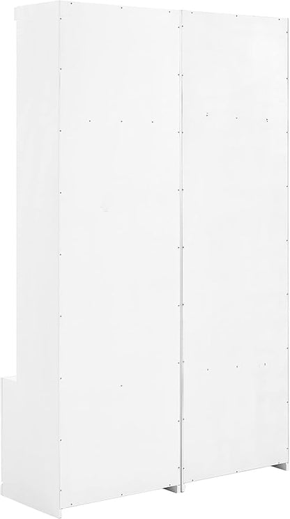 Crosley Furniture Harper 2-Piece Hall Tree Entryway Set with Storage Bench and Coat Rack Hooks for Hanging, White