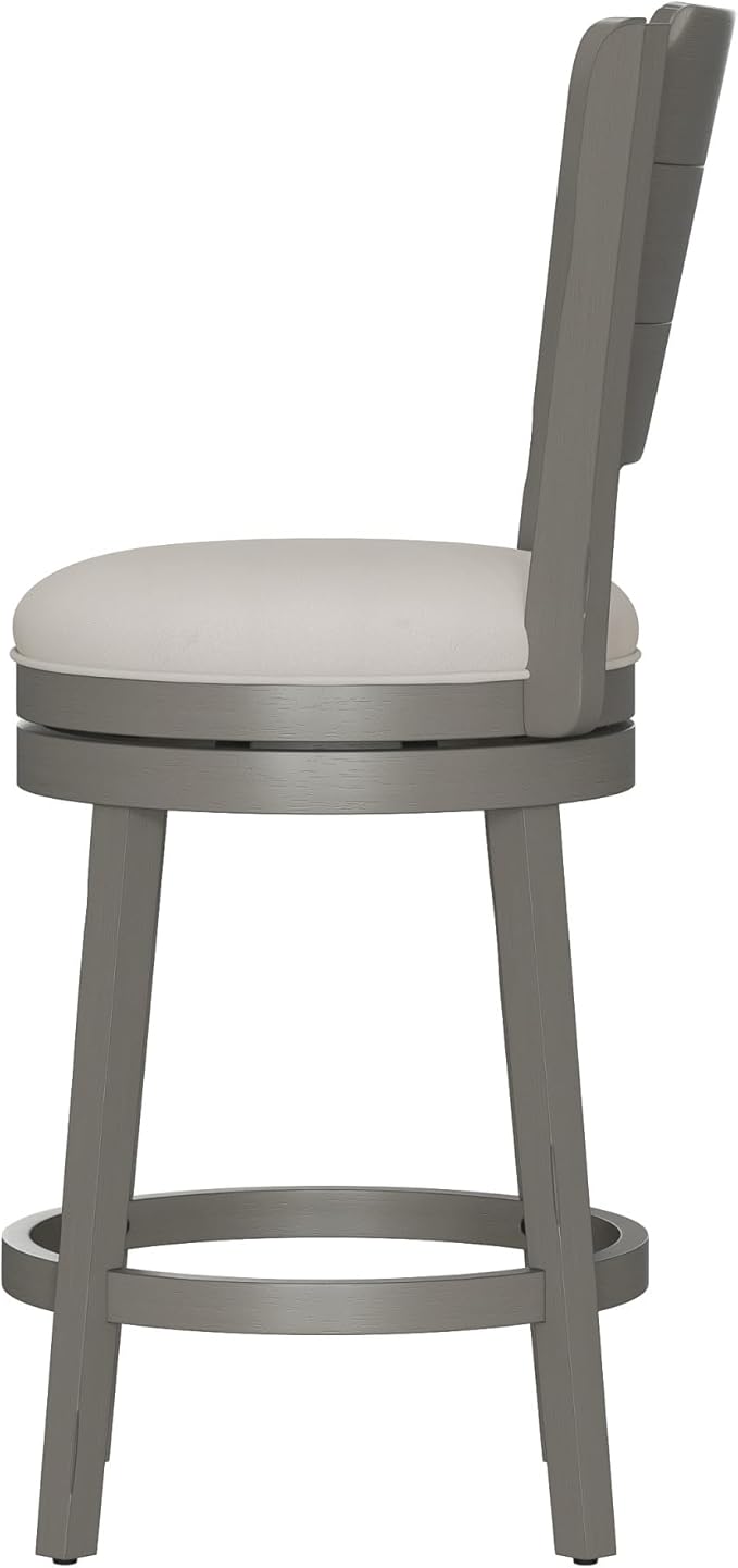 Hillsdale Clarion Swivel Counter Height Stool, Distressed Gray