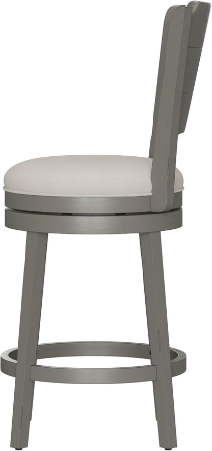 Hillsdale Clarion Swivel Counter Height Stool, Distressed Gray