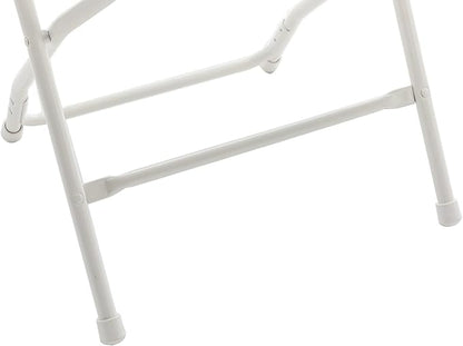 BTEXPERT Set of 4 Pack, White Plastic Folding Chair Steel Frame Commercial High Capacity Event Chair Lightweight Set for Office Wedding Party Picnic Kitchen Dining Church School