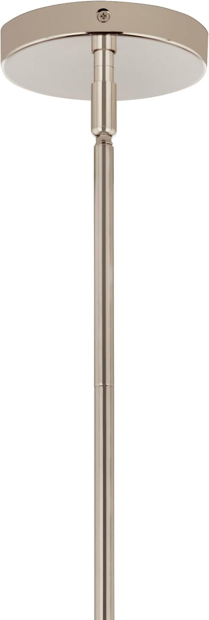 KICHLER Silvarious 3-Light Convertible Pendant, Soft Modern Light with Clear Crackled Glass in Polished Nickel, for Hallway, Dining Nook, Bedroom or Kitchen (9.5" x 16.5"), 52700PN