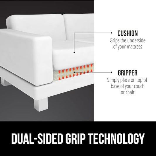 GORILLA GRIP Original Armchair Slide Stopper and Gripper, Keep Chairs and Topper Pad from Sliding for Sofa, Couch, Chair Cushion, Mattresses, Easy Trim Slip Resistant, Grips Helps Stop Slipping