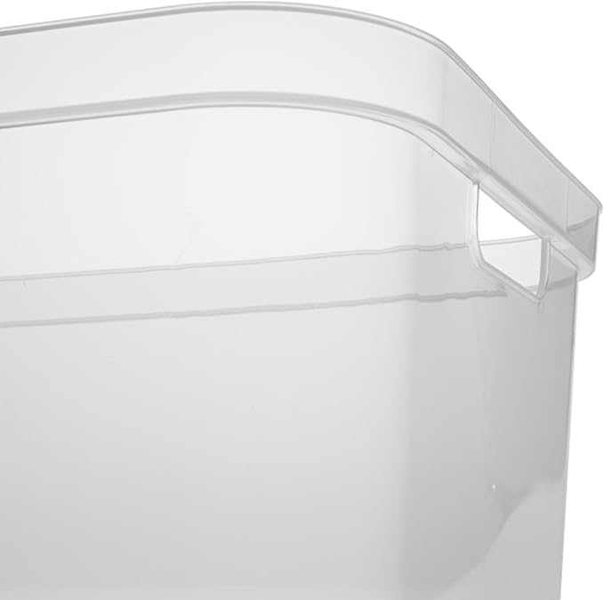 Sterilite 5.25 x 12.25 x 15 Inch Medium Modern Storage Bin w/Comfortable Carry Through Handles & Banded Rim for Household Organization, Clear 24 Pack