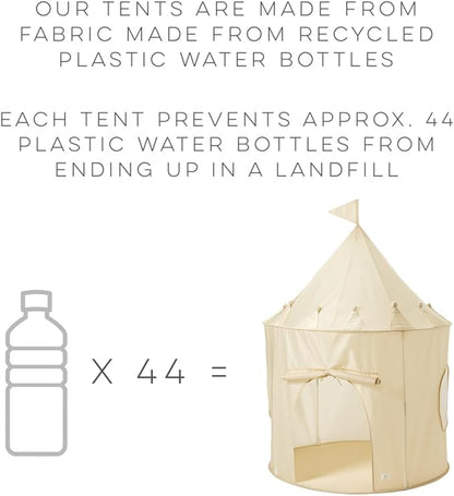 3 Sprouts Kids Play Tent - Sustainable Recycled Fabric – Fun Spacious Childs Playhouse for Indoor Games for Boys & Girls - Durable Fort Pop Up House for Toddlers & Children Age 3-10 - Blueberry Taupe
