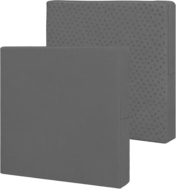 Easy-Going Waterproof Patio Cushion Covers ONLY Cover 24x24x4 inch 2 Pack Replacement Non-Slip Outdoor Seat Cushion Slipcover with Zipper. Dark Gray