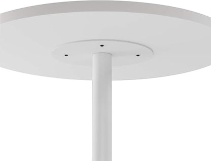 White Dining Table Round Small Office Table Conference Table Coffee Meeting Table for Office Boardroom Kitchen Living Room Waterproof Desktop Easy Assembly 31.5 inch