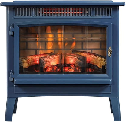 duraflame Freestanding Electric Fireplace Stove Heater with 3D Flame Effect for 1,000 Sq. Ft. Room, Navy