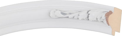 OVALCREST Oval Beveled Wall Mirror for Home Decor - Florence Style - Linen White - 44" x 34"