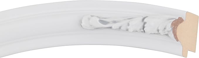 OVALCREST Oval Beveled Wall Mirror for Home Decor - Florence Style - Linen White - 34" x 28"