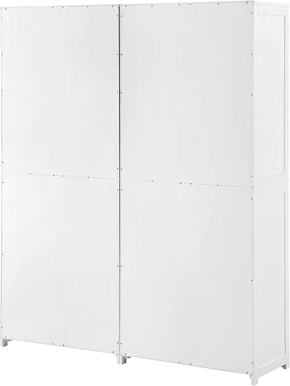 Crosley Furniture Savannah 2-Piece Pantry Storage Cabinet Set with Shelves, Kitchen, Dining, or Laundry Room, White