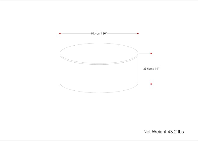 SIMPLIHOME Millbury Drum Coffee Table - 36 inch Wide Solid Mango Wood Round Living Room Table in Briarsmoke, Contemporary Cocktail Table for Family Room or Lounge with Large Surface, Assembled