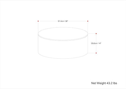 SIMPLIHOME Millbury Drum Coffee Table - 36 inch Wide Solid Mango Wood Round Living Room Table in Black, Contemporary Cocktail Table for Family Room or Lounge with Large Surface, Assembled
