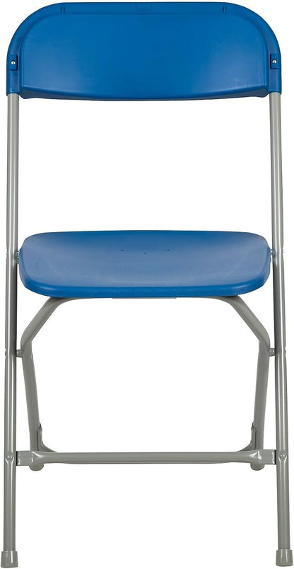 Flash Furniture Hercules Series Plastic Folding Chair - Blue - 650LB Weight Capacity Comfortable Event Chair - Lightweight Folding Chair