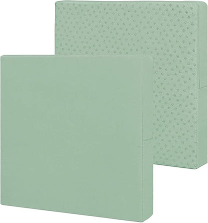 Easy-Going Waterproof Patio Cushion Covers 22x20x4 inch 2 Pack Replacement Non-Slip Outdoor Seat Cushion Slipcover with Zipper. Greyish Green