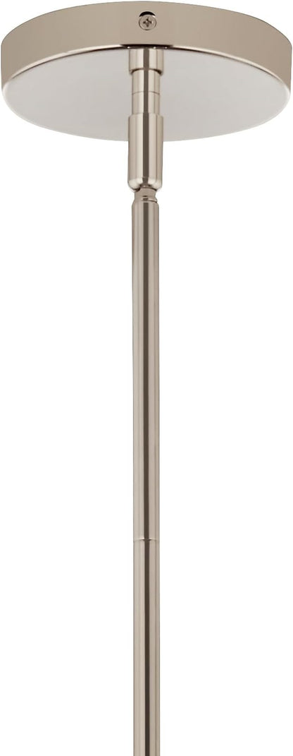 KICHLER Silvarious 3-Light Convertible Pendant, Soft Modern Light with Clear Glass in Polished Nickel, for Hallway, Dining Nook, Bedroom or Kitchen (9.5" x 16.5"),52700PNCLR