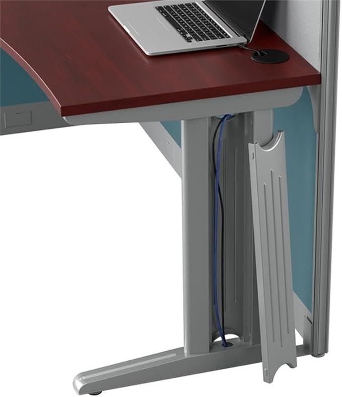 Bush Furniture BSHWC3649403STGK Hansen Cherry 65W x 65D L-Workstation with Storage and Accessory Kit