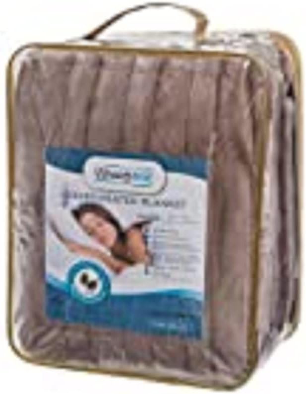 Beautyrest Heated Electric Blanket for Cold Weather, Fast Heating Heated Blanket, Auto Shut Off, Virtually Zero EMF, Multi Heat Setting, UL Certified, Mink King (90 inx100 in)