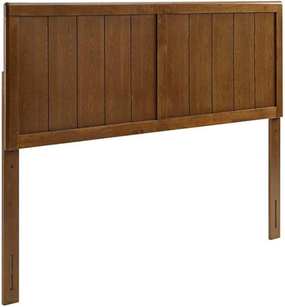Pemberly Row Full Modern Rubberwood and MDF Headboard in Walnut