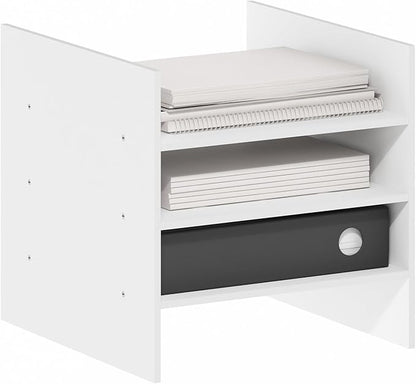 Furinno Cubicle Cube Insert, 3-Shelf Cube Organizer, Fits into Extra Thick Cubes, for Organizers and Storage, White (Does not fit IKEA Kallax Shelving)